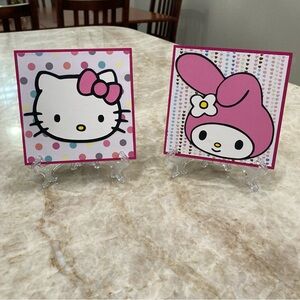 Hello Kitty and My Melody Wood Decor
